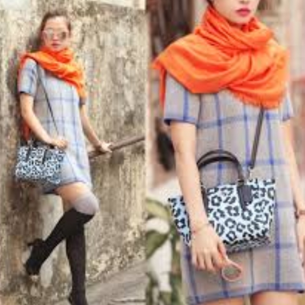 Coach blue ocelot crosby bag